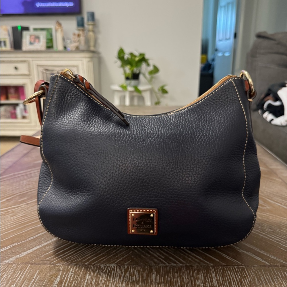 Dooney & Bourke Black Pebble Leather Shoulder Bag